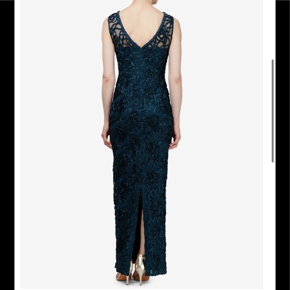 Formal Dress Size 10 Teal Blue Beaded Prom SLNY - Picture 2 of 8